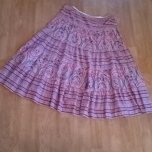 Chaps sz 12 prairie cowgirl ruffled 90s boho western vintage flared skirt